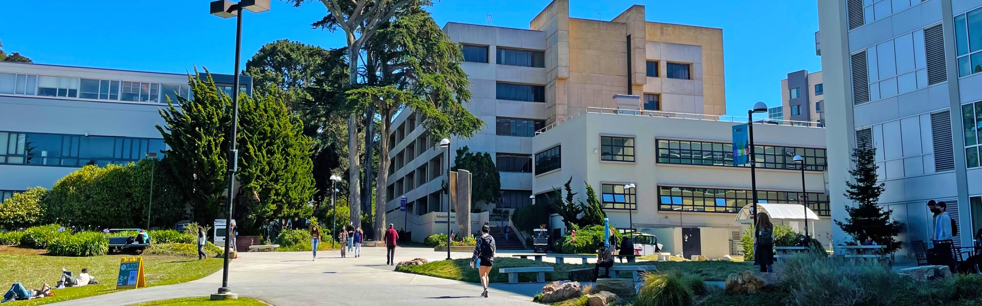 The walking path to administration building